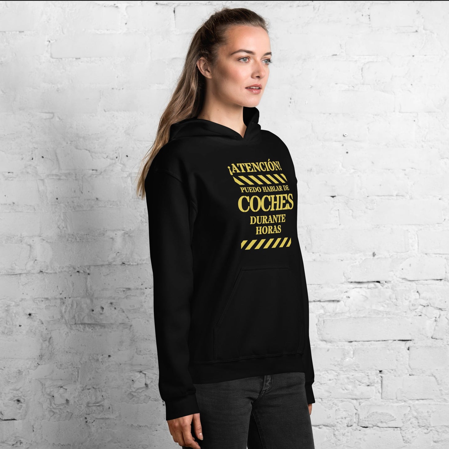 Sudadera clásica unisex con capucha: "Hablar de coches" - La Charlatana