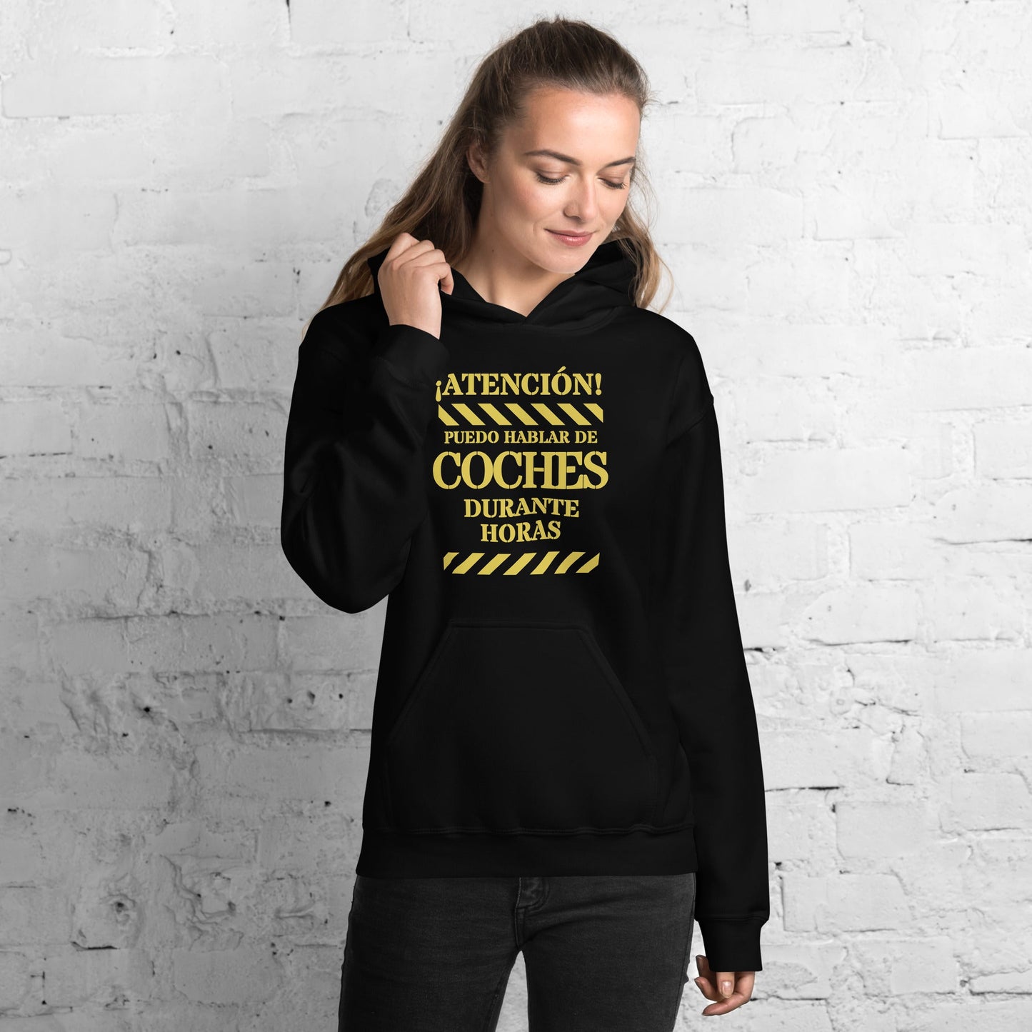 Sudadera clásica unisex con capucha: "Hablar de coches" - La Charlatana