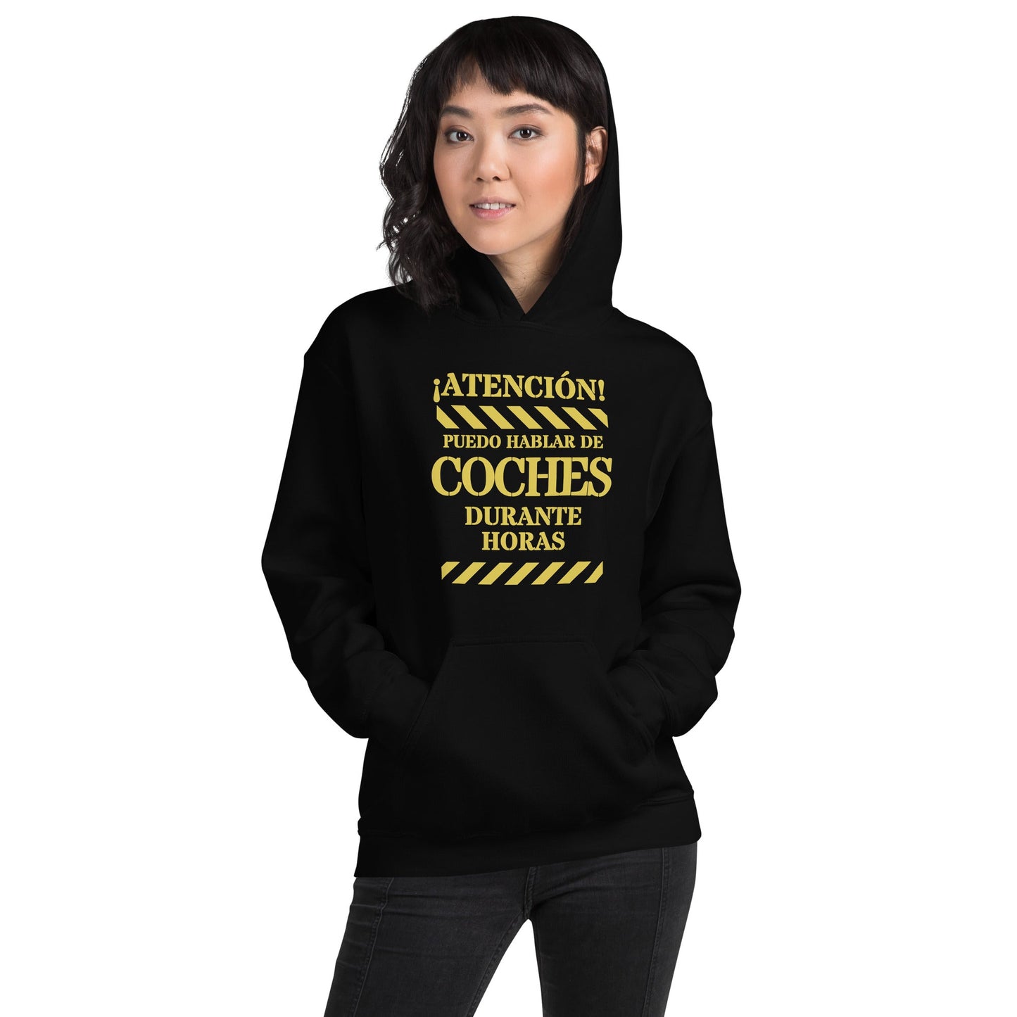 Sudadera clásica unisex con capucha: "Hablar de coches" - La Charlatana
