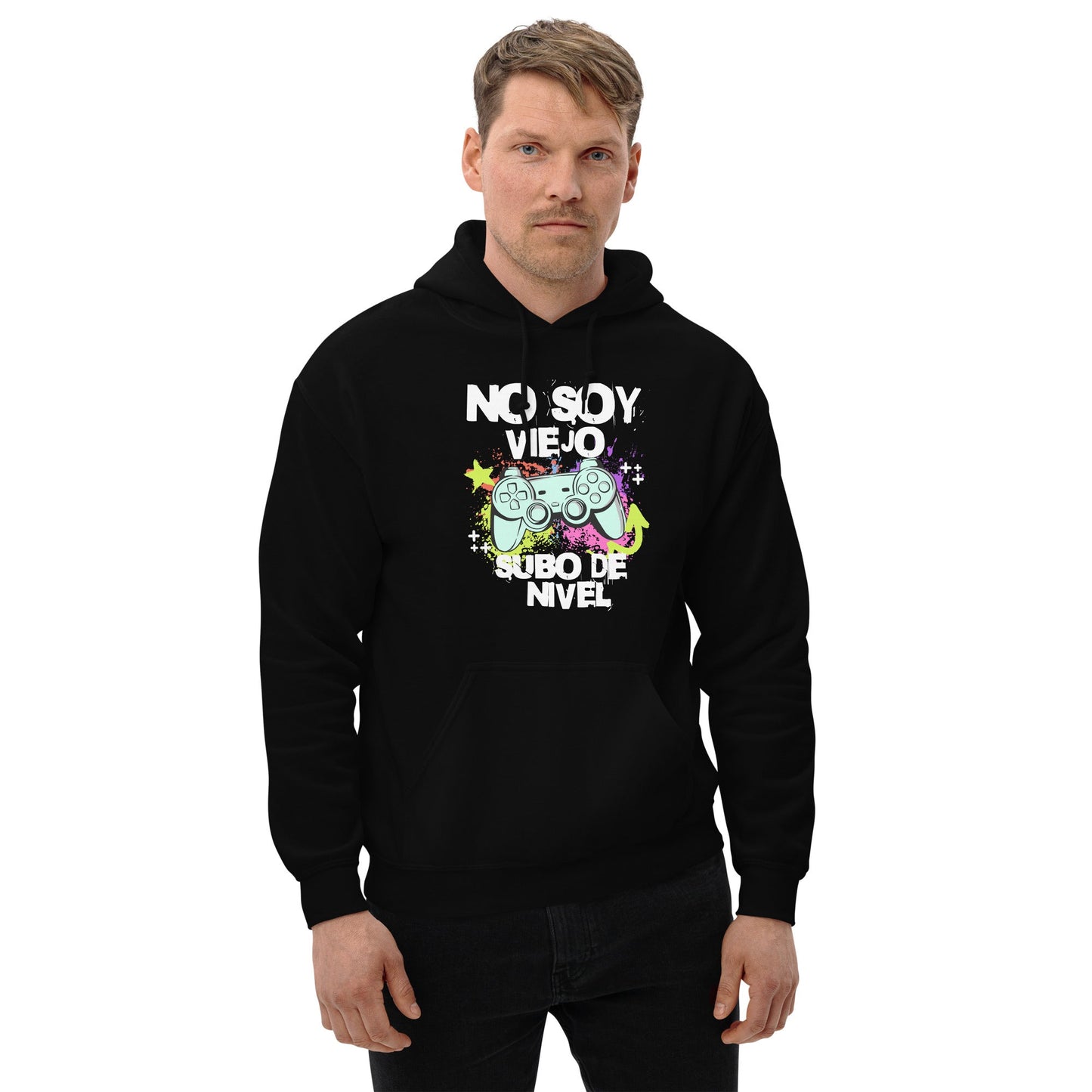 Sudadera clásica unisex con capucha: "No soy viejo, subo de nivel" - La Charlatana