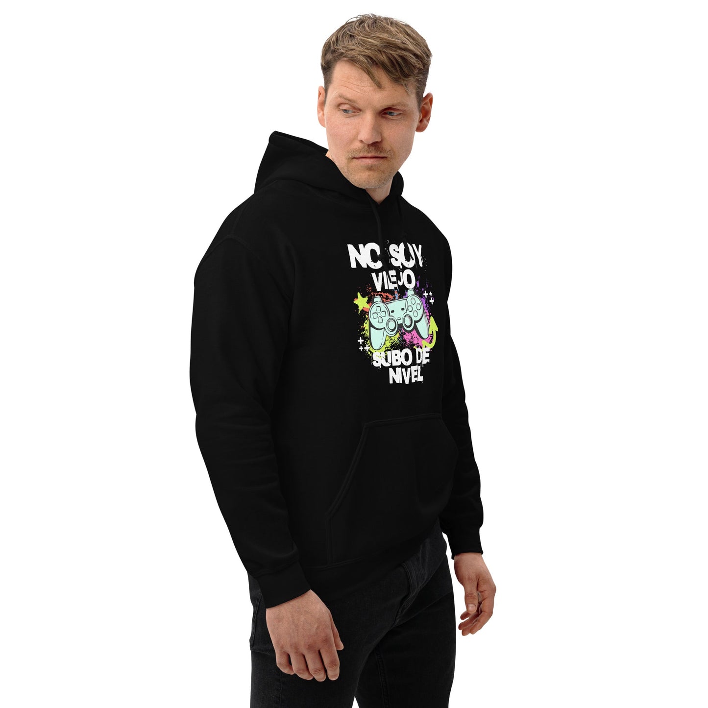 Sudadera clásica unisex con capucha: "No soy viejo, subo de nivel" - La Charlatana
