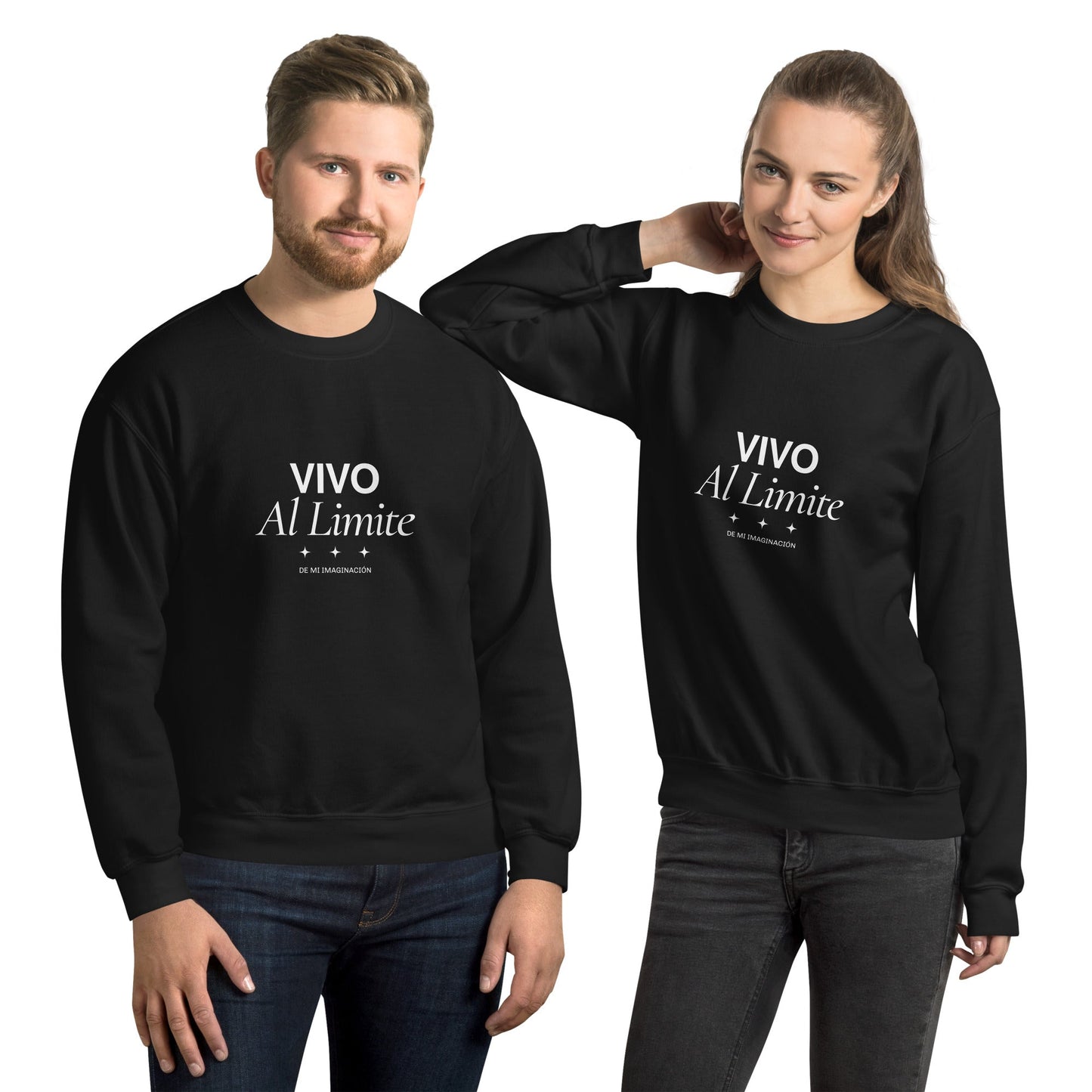 Sudadera clásica unisex: "Vivo al límite de mi imaginación" - La Charlatana