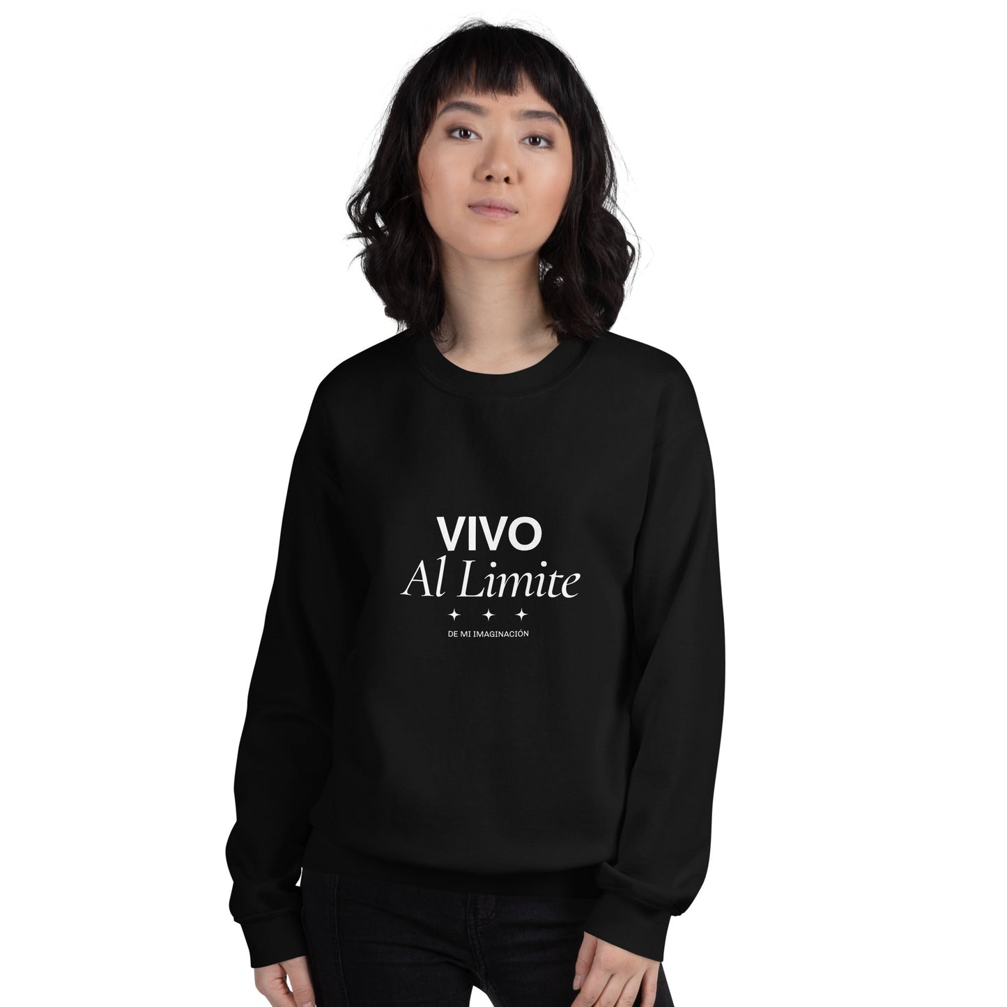 Sudadera clásica unisex: "Vivo al límite de mi imaginación" - La Charlatana