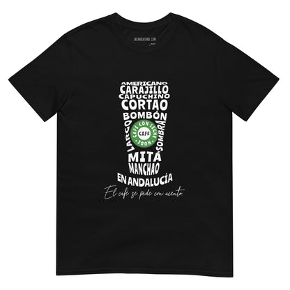 Camiseta clásica unisex: "Café con Acento Andaluz" - La Charlatana