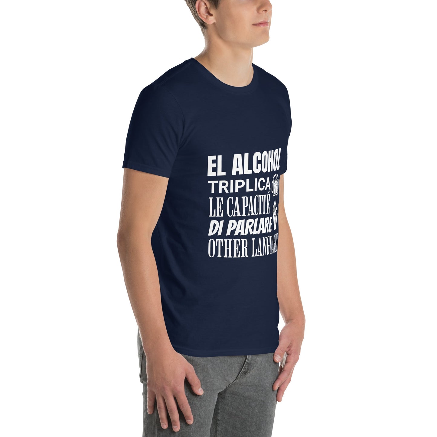 Camiseta clásica unisex: "El alcohol y los idiomas" - La Charlatana