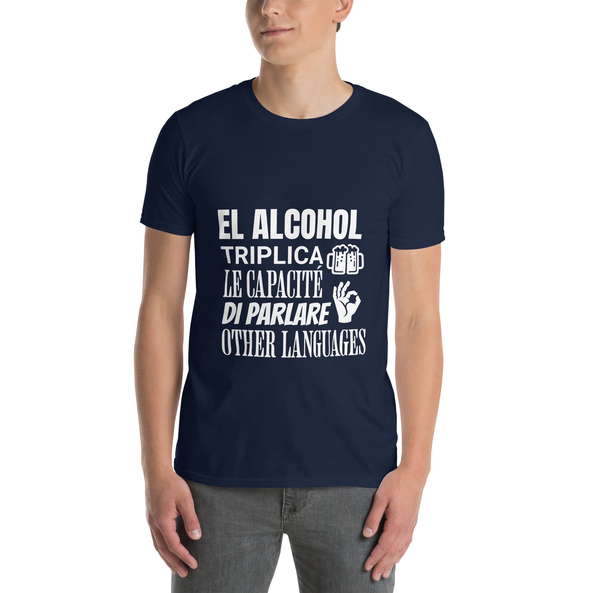 Camiseta clásica unisex: "El alcohol y los idiomas" - La Charlatana