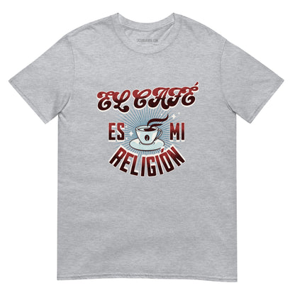 Camiseta clásica unisex: "El café es mi religión" - La Charlatana