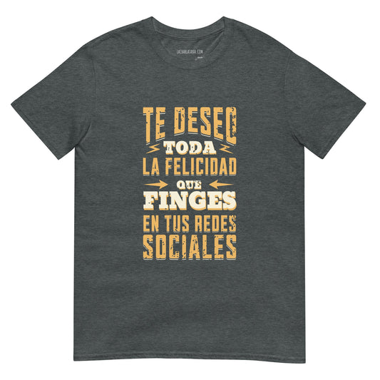 Camiseta clásica unisex: "Felicidad en redes sociales" - La Charlatana