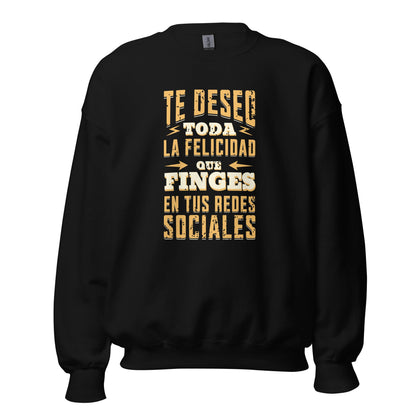 Sudadera clásica unisex: "Felicidad en redes sociales" - La Charlatana